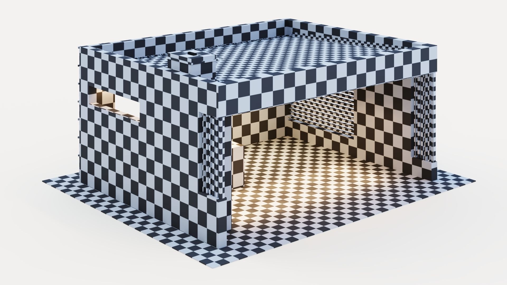 Gazebo with fireplace and summer kitchen 3D model_56