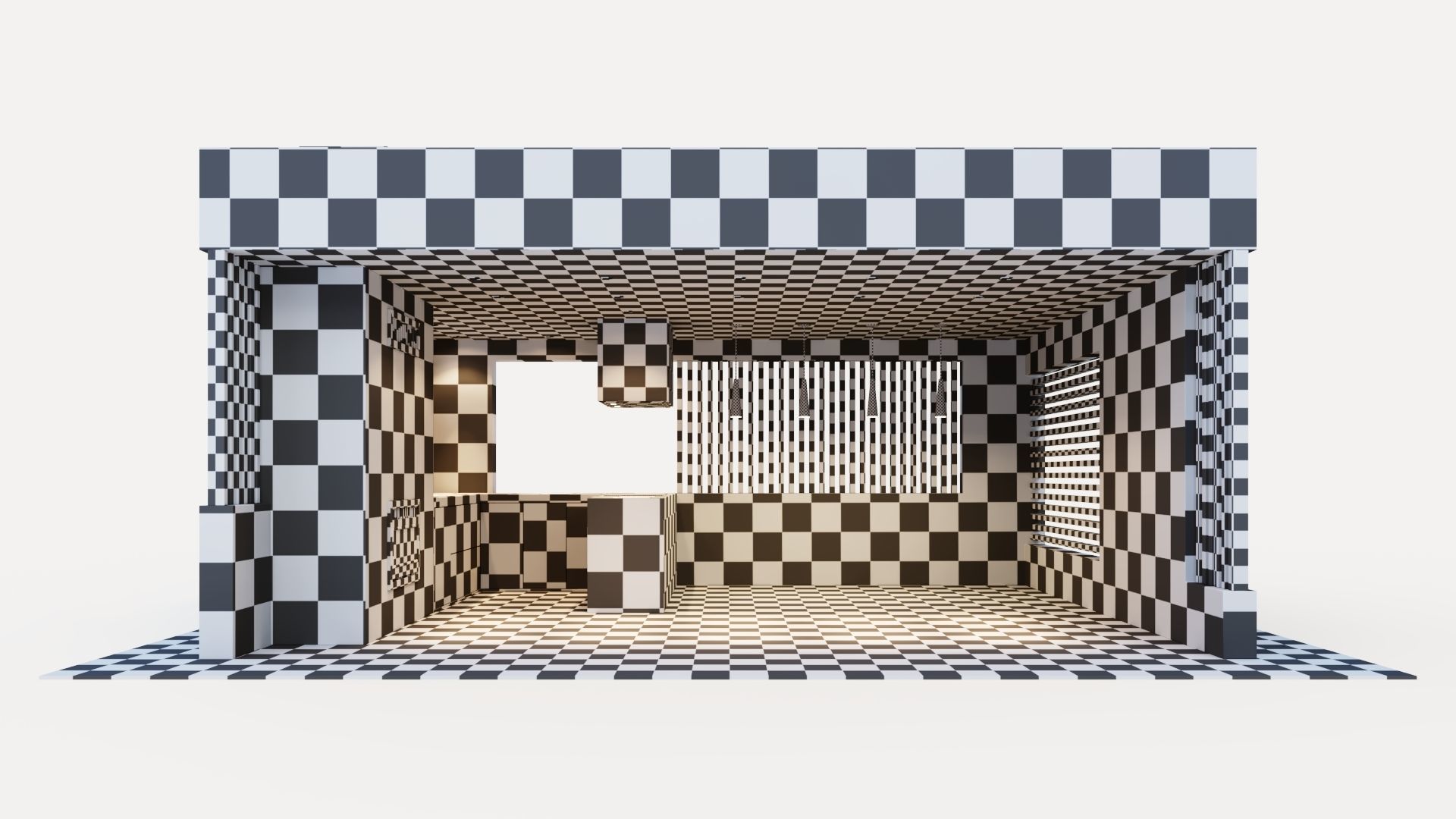 Gazebo with fireplace and summer kitchen 3D model_47