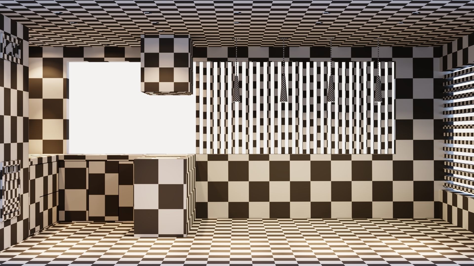 Gazebo with fireplace and summer kitchen 3D model_60