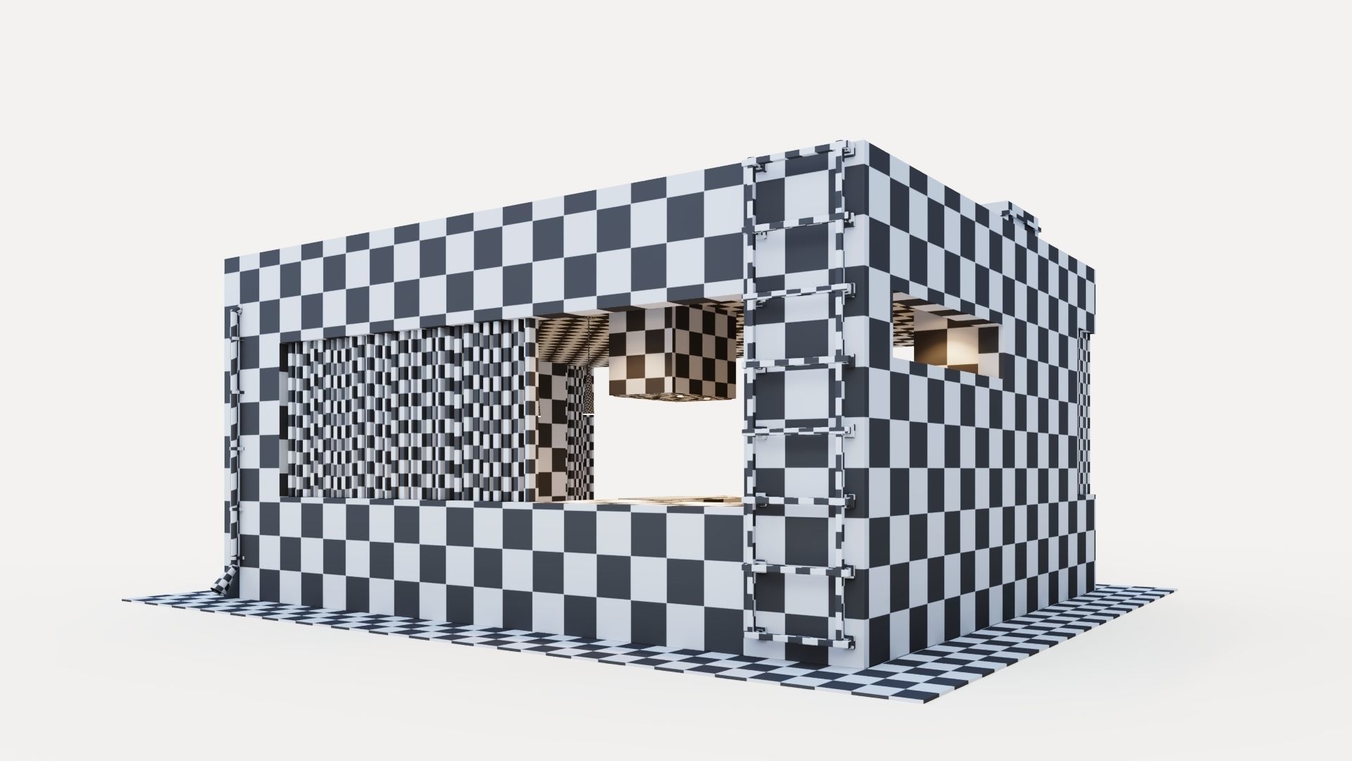 Gazebo with fireplace and summer kitchen 3D model_50