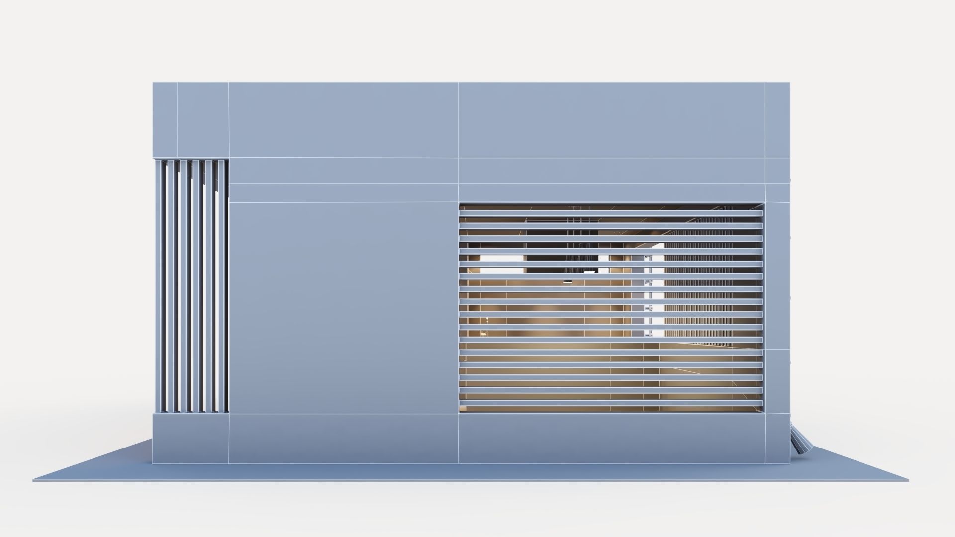 Gazebo with fireplace and summer kitchen 3D model_33