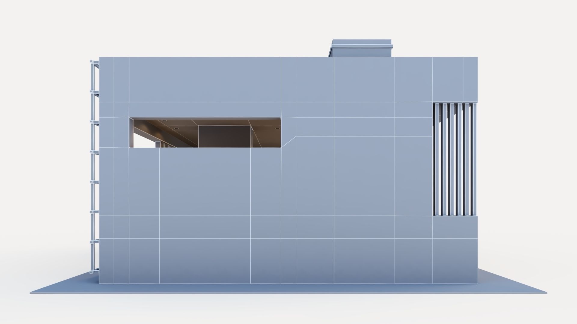 Gazebo with fireplace and summer kitchen 3D model_29