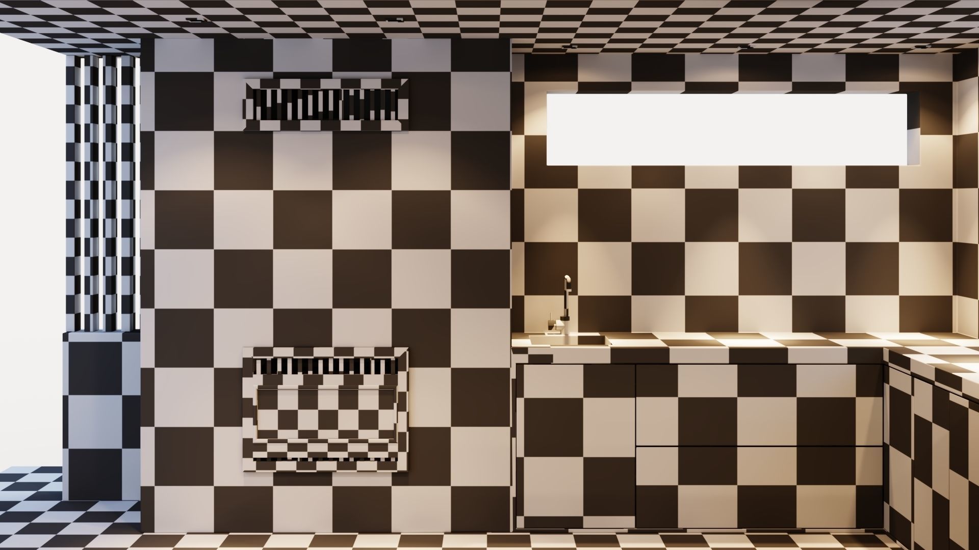 Gazebo with fireplace and summer kitchen 3D model_63