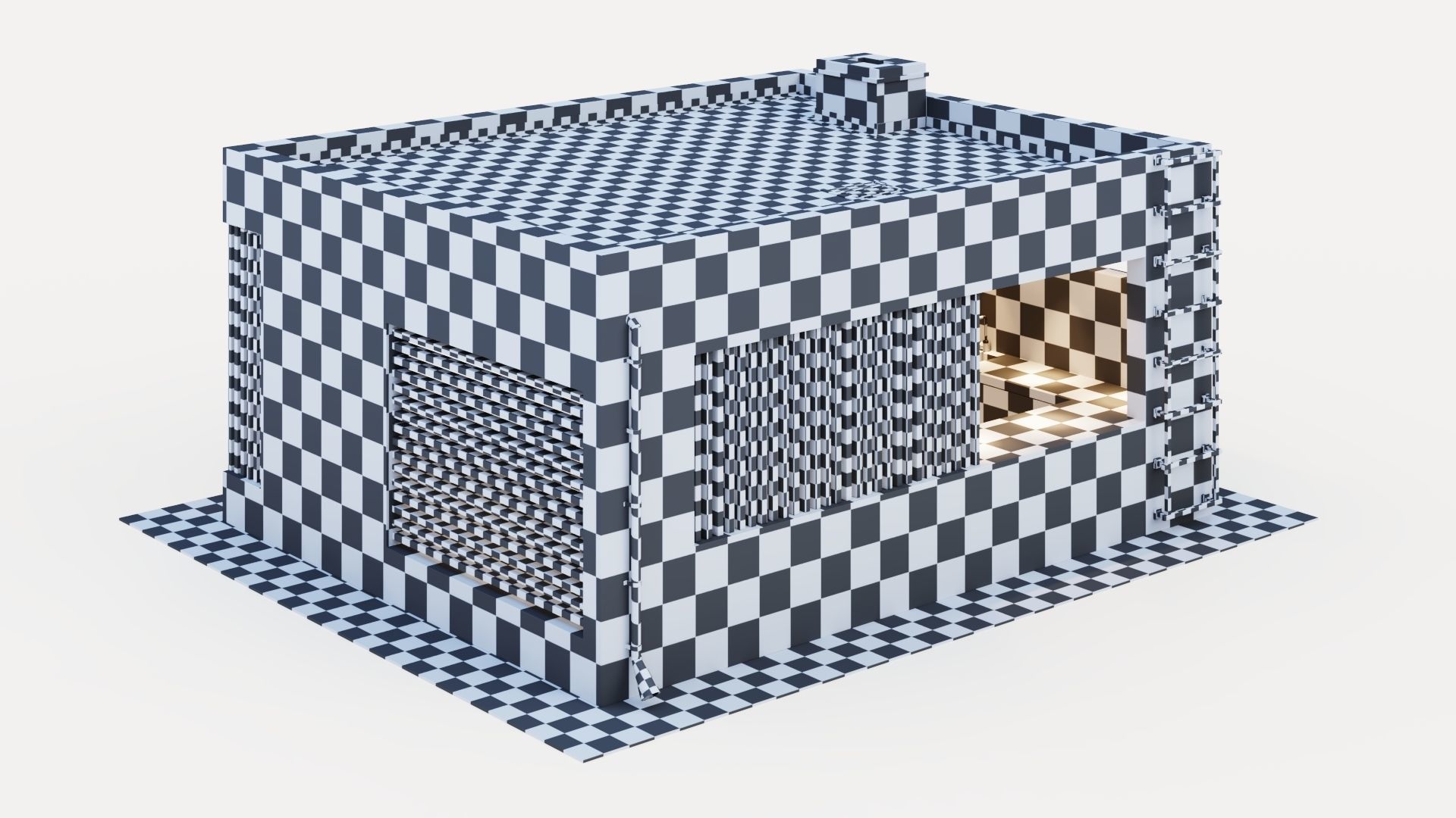 Gazebo with fireplace and summer kitchen 3D model_59