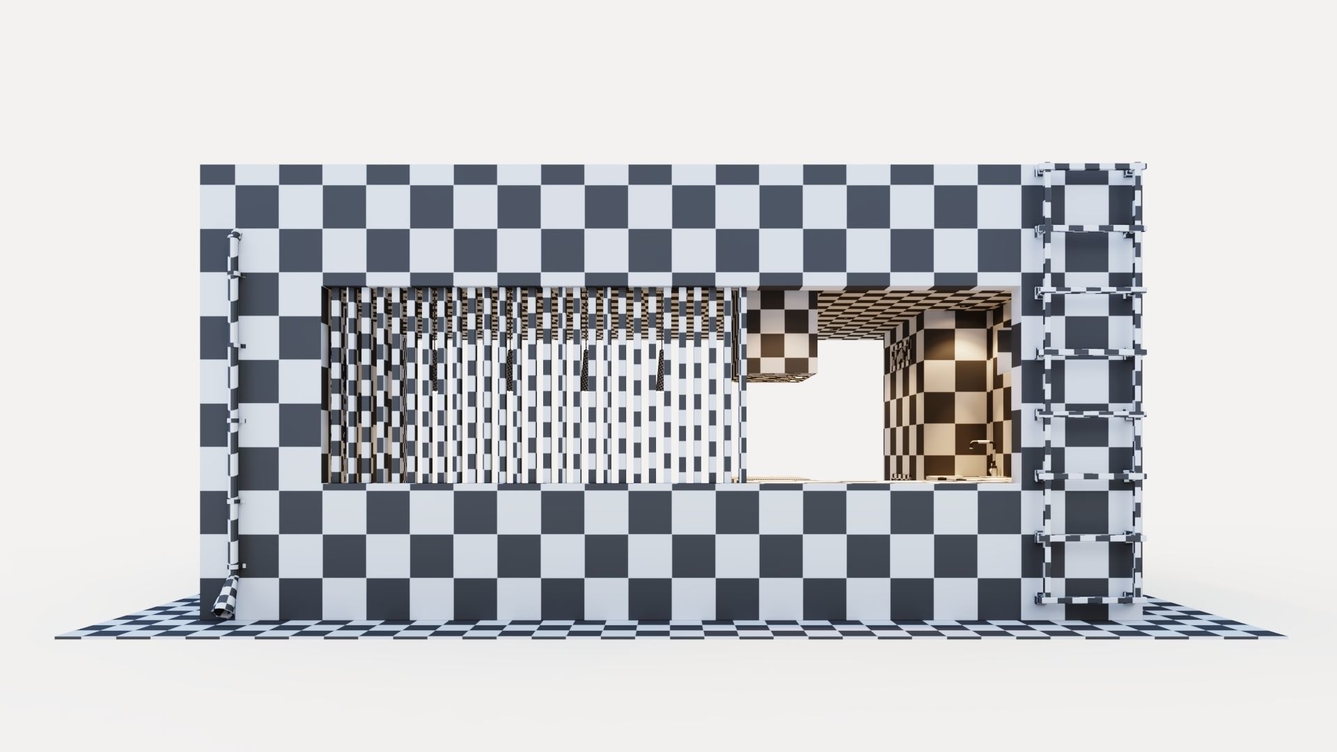 Gazebo with fireplace and summer kitchen 3D model_51