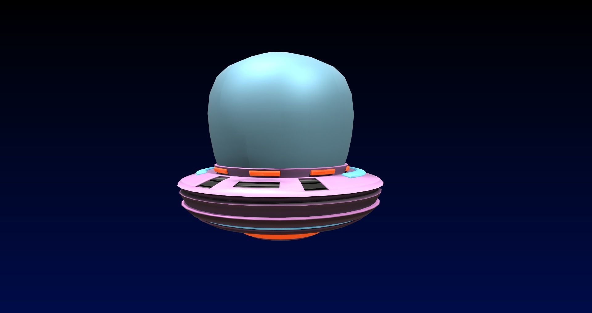 Cartoon Style UFO and Alien Sci-fi Game asset Low-poly 3D model_13