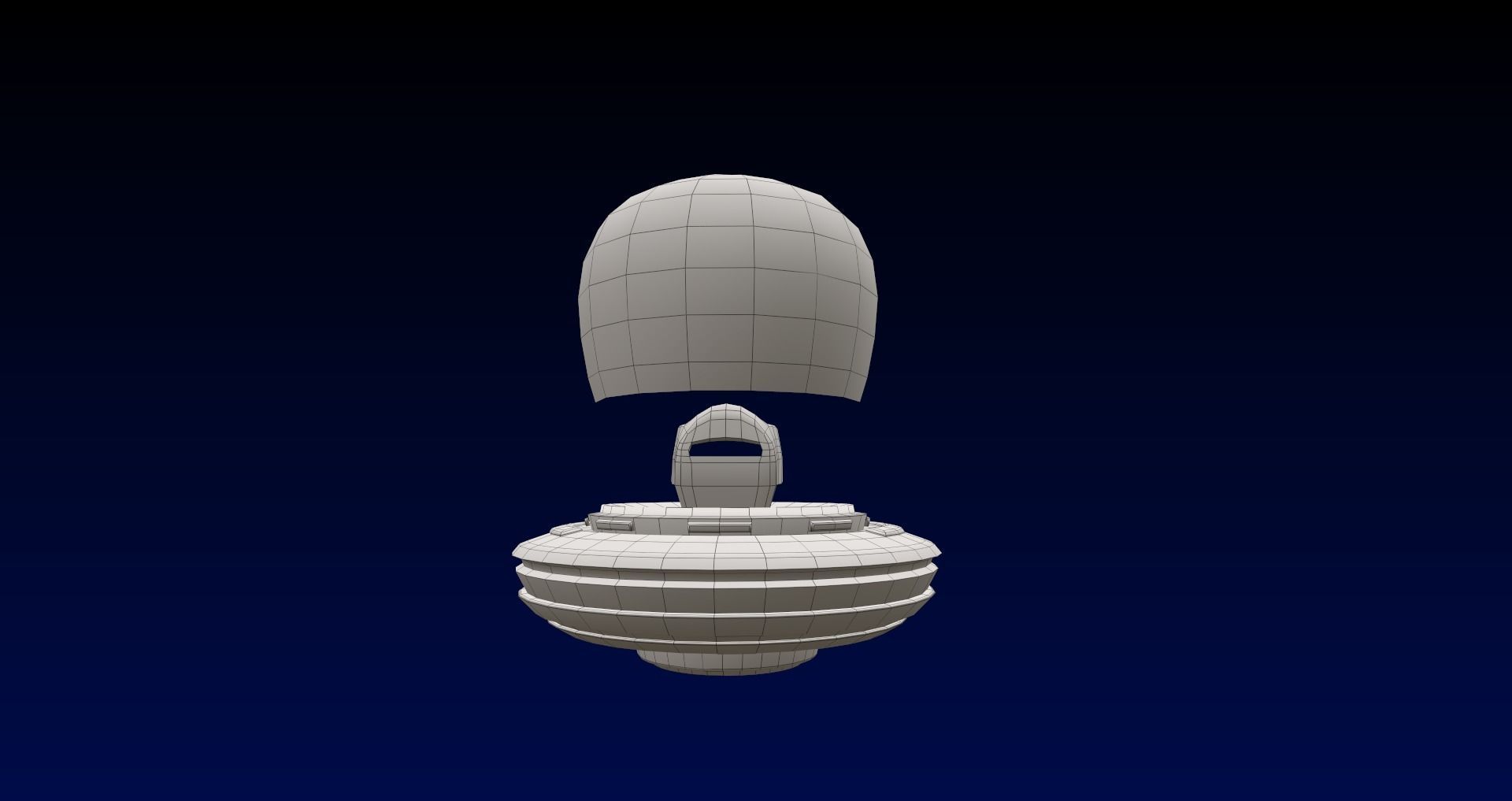 Cartoon Style UFO and Alien Sci-fi Game asset Low-poly 3D model_16