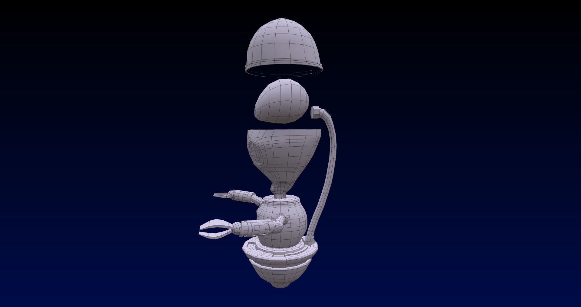 Cartoon Style UFO and Alien Sci-fi Game asset Low-poly 3D model_8