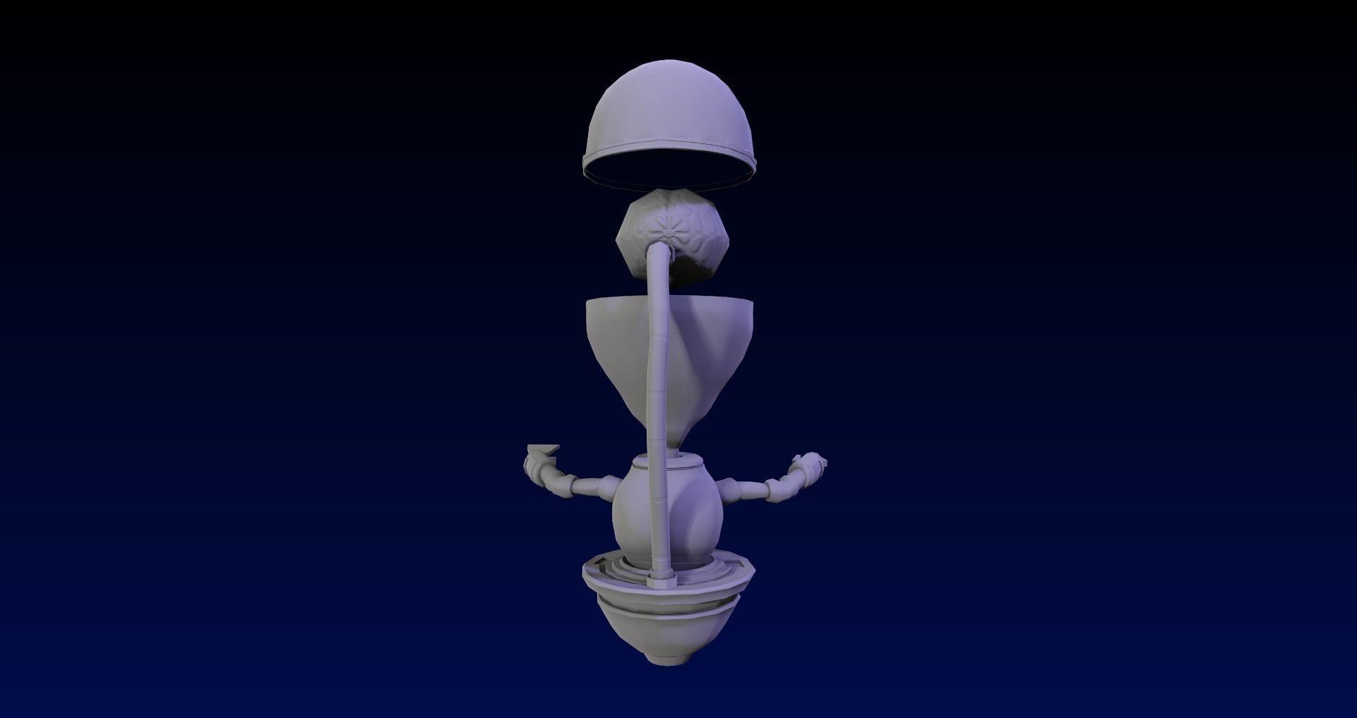 Cartoon Style UFO and Alien Sci-fi Game asset Low-poly 3D model_12