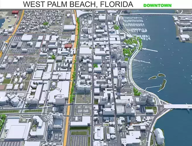 West Palm Beach Downtown Florida USA