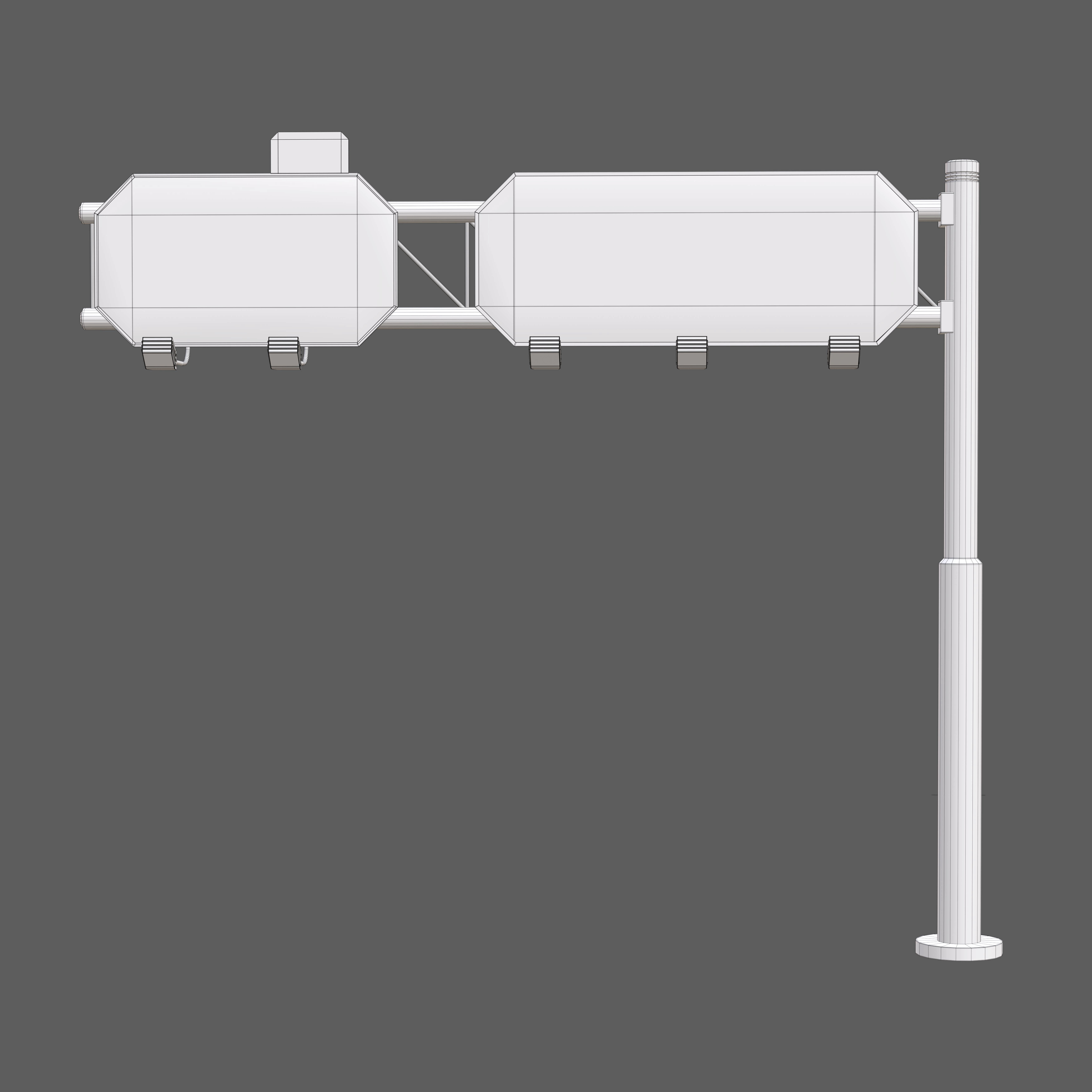 Highway and Street Sign Low-poly 3D model_8