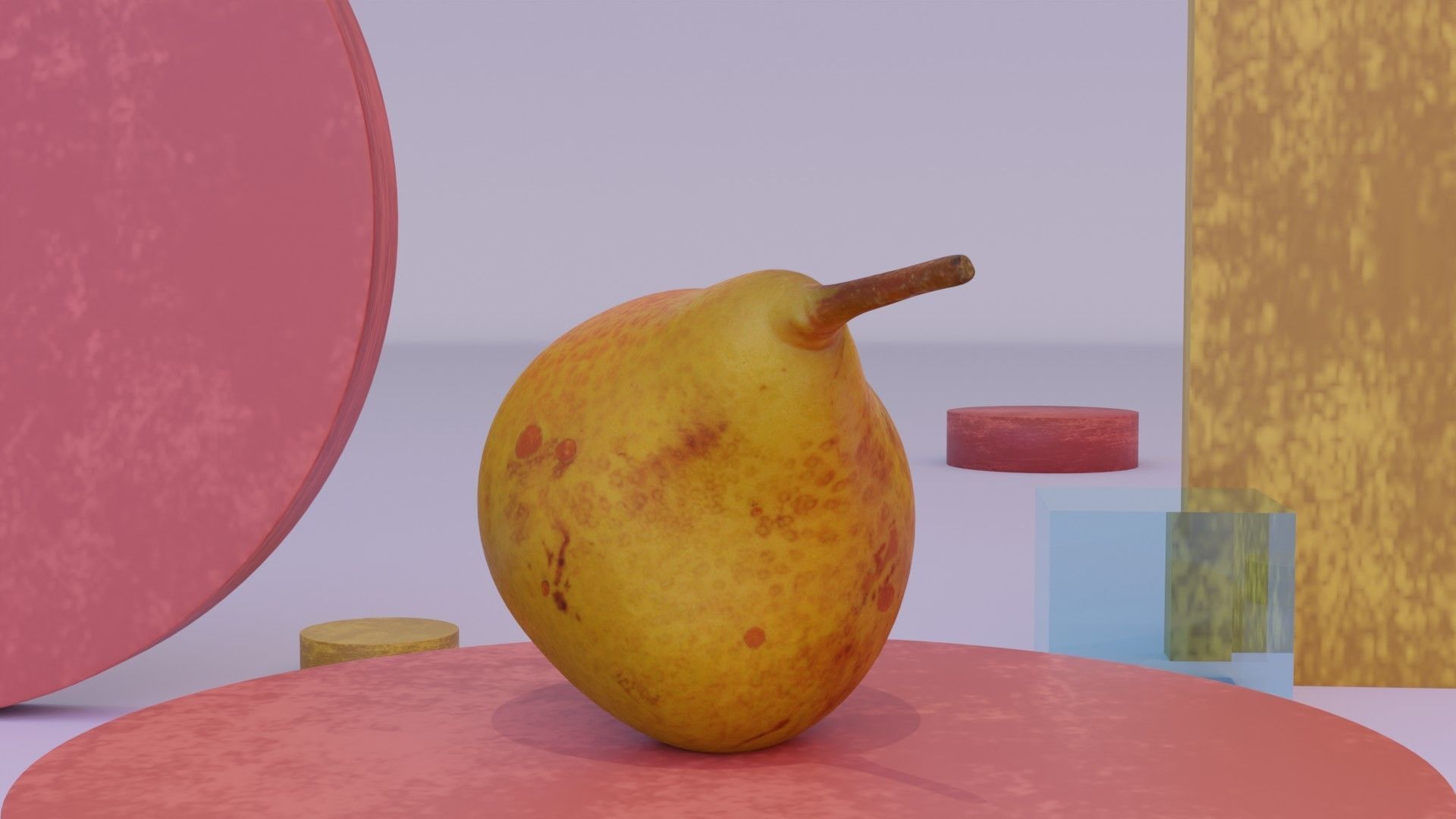 Pear 02 Low-poly 3D model_11