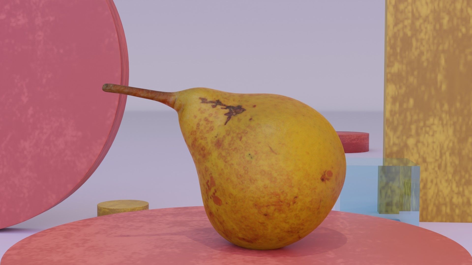 Pear 02 Low-poly 3D model_8