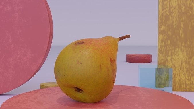 Pear 02 Low-poly 3D model 4