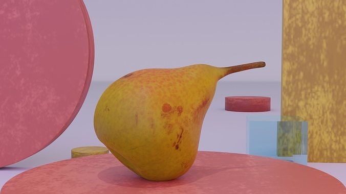Pear 02 Low-poly 3D model 3