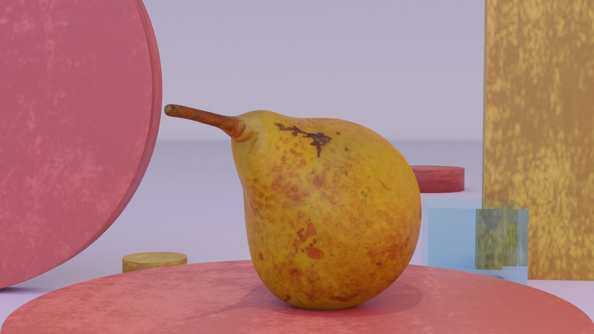 Pear 02 Low-poly 3D model_9