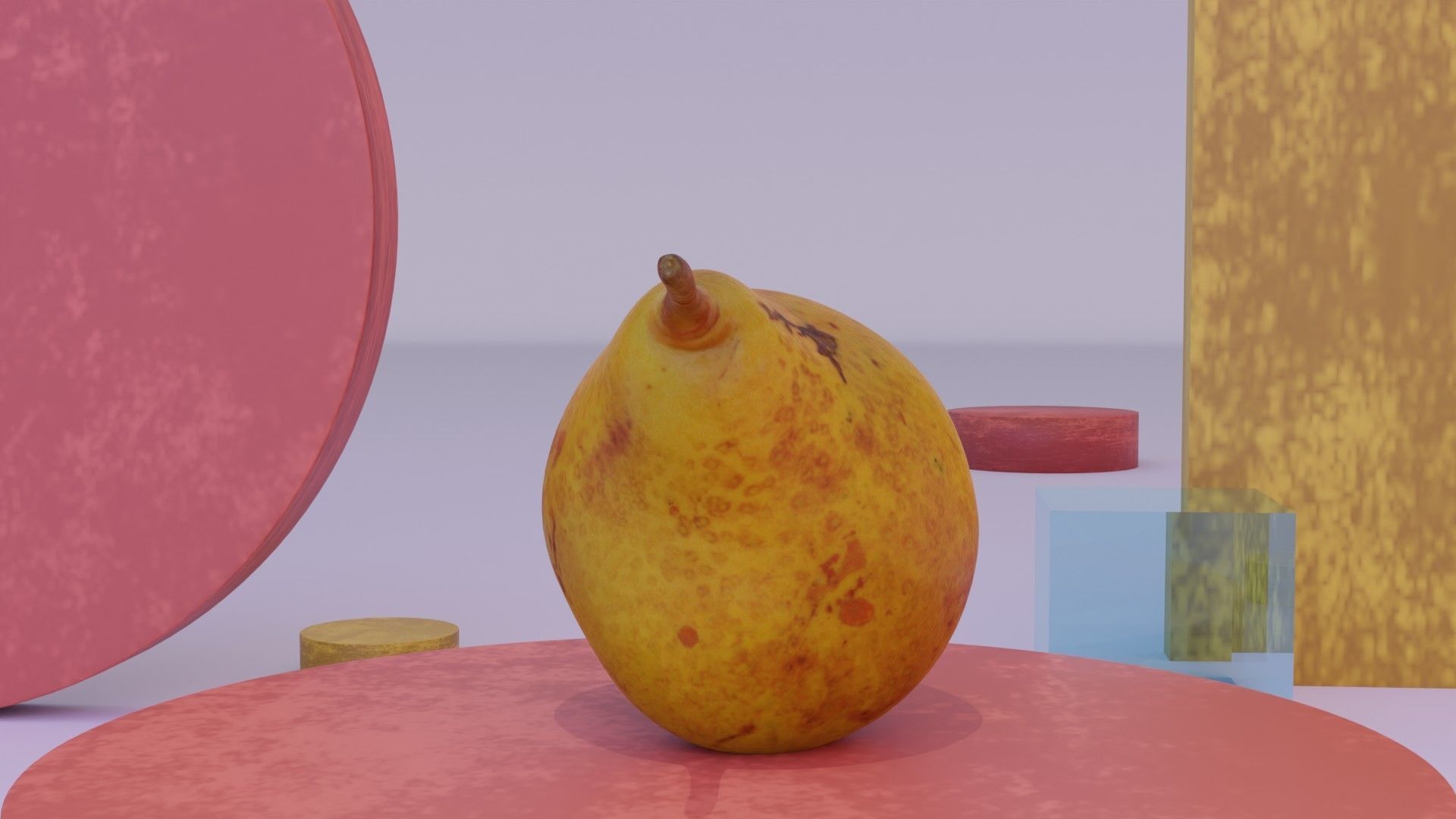 Pear 02 Low-poly 3D model_10