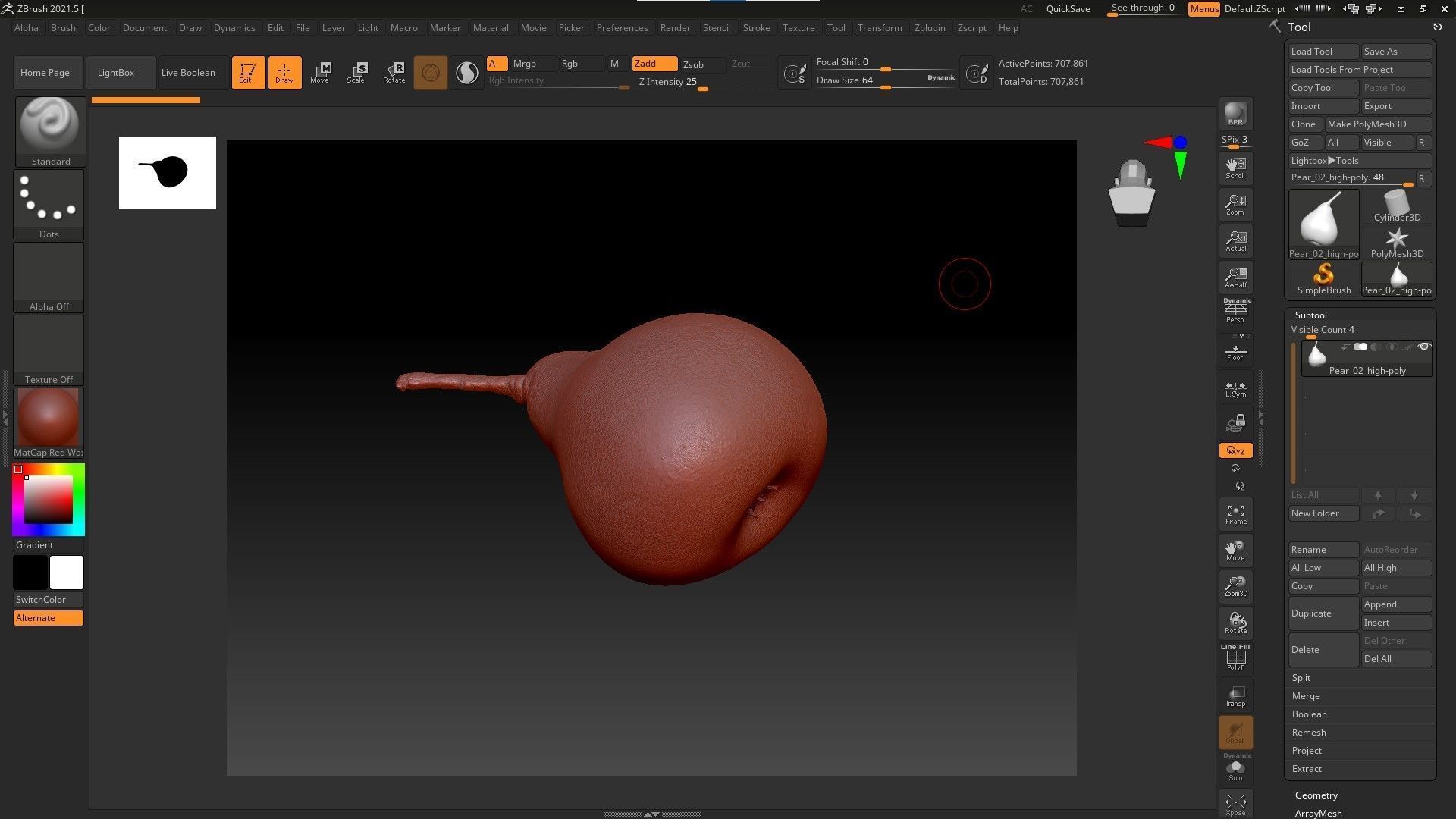 Pear 02 Low-poly 3D model_34