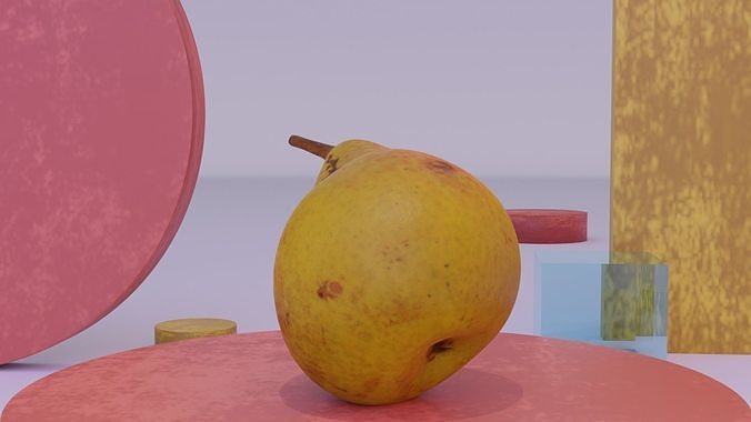 Pear 02 Low-poly 3D model 6
