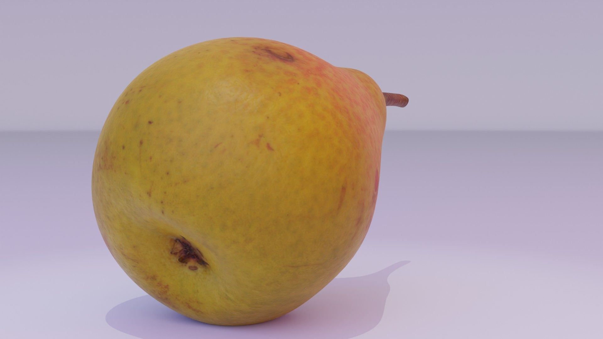 Pear 02 Low-poly 3D model_14