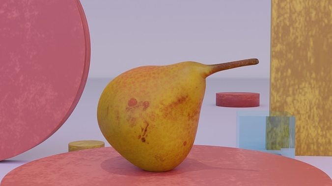 Pear 02 Low-poly 3D model 2