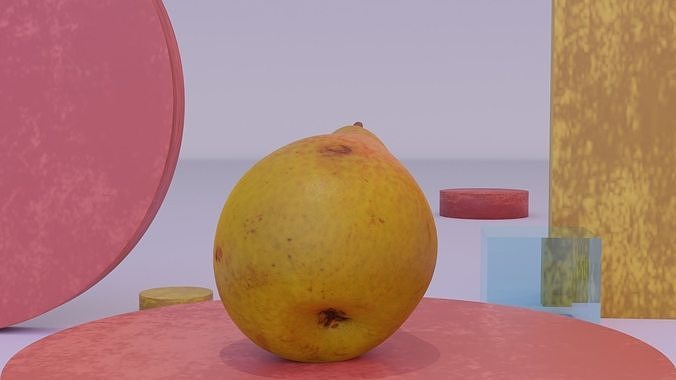Pear 02 Low-poly 3D model 5
