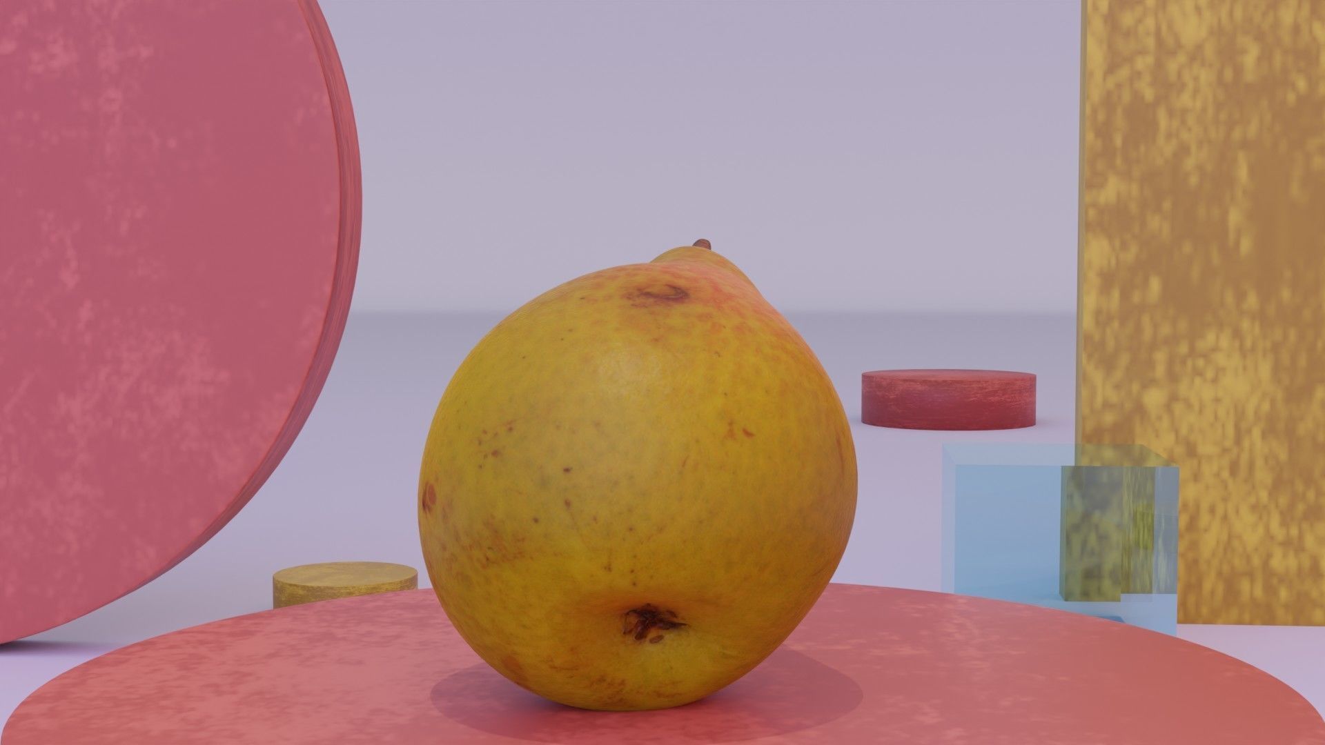 Pear 02 Low-poly 3D model_5