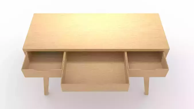 Wooden Drawer Storage Unit - Low poly