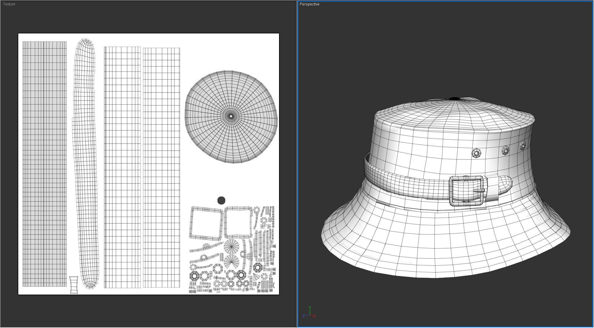 Belted Bucket Hat Package 3D print model_4