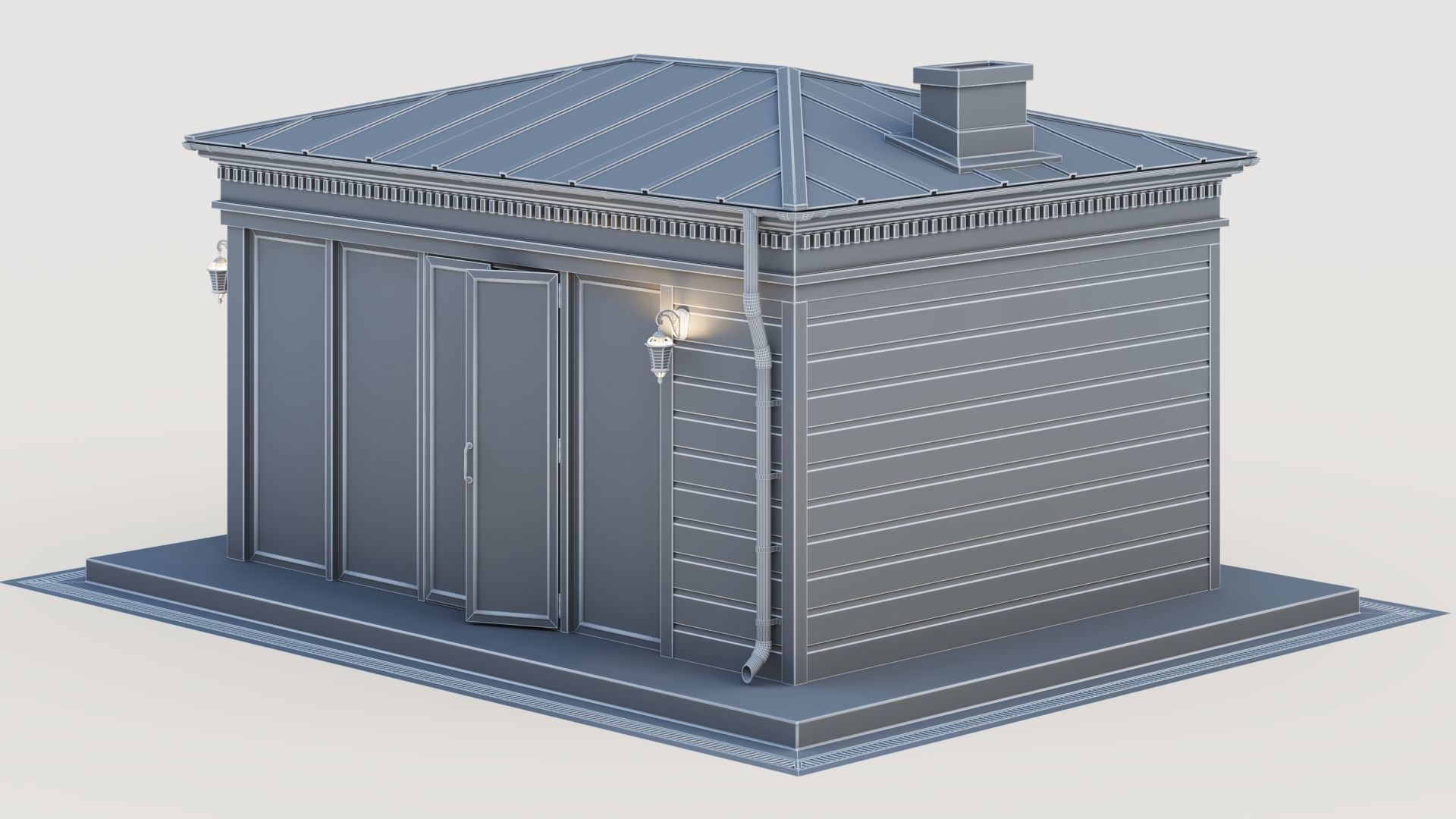 All-season gazebo-pavilion 3D model_43