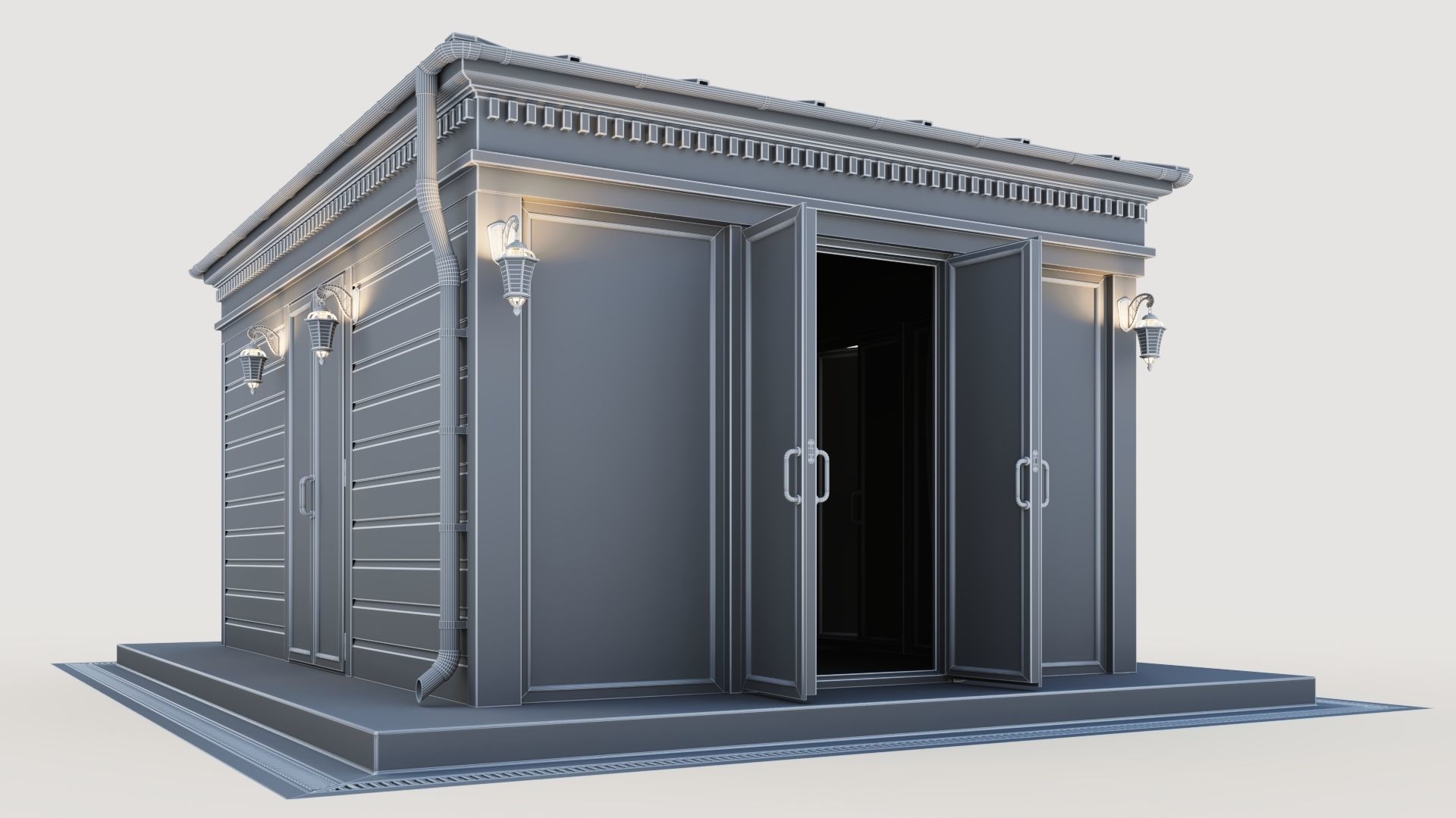 All-season gazebo-pavilion 3D model_39