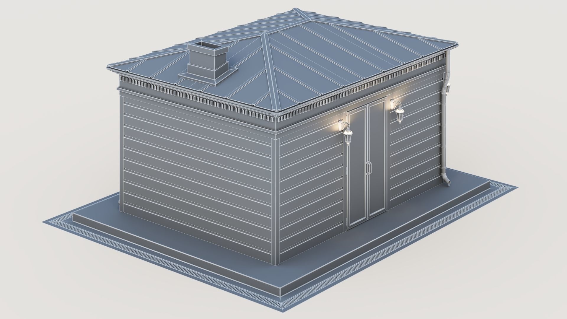 All-season gazebo-pavilion 3D model_44