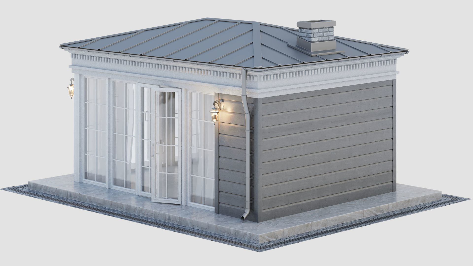All-season gazebo-pavilion 3D model_13