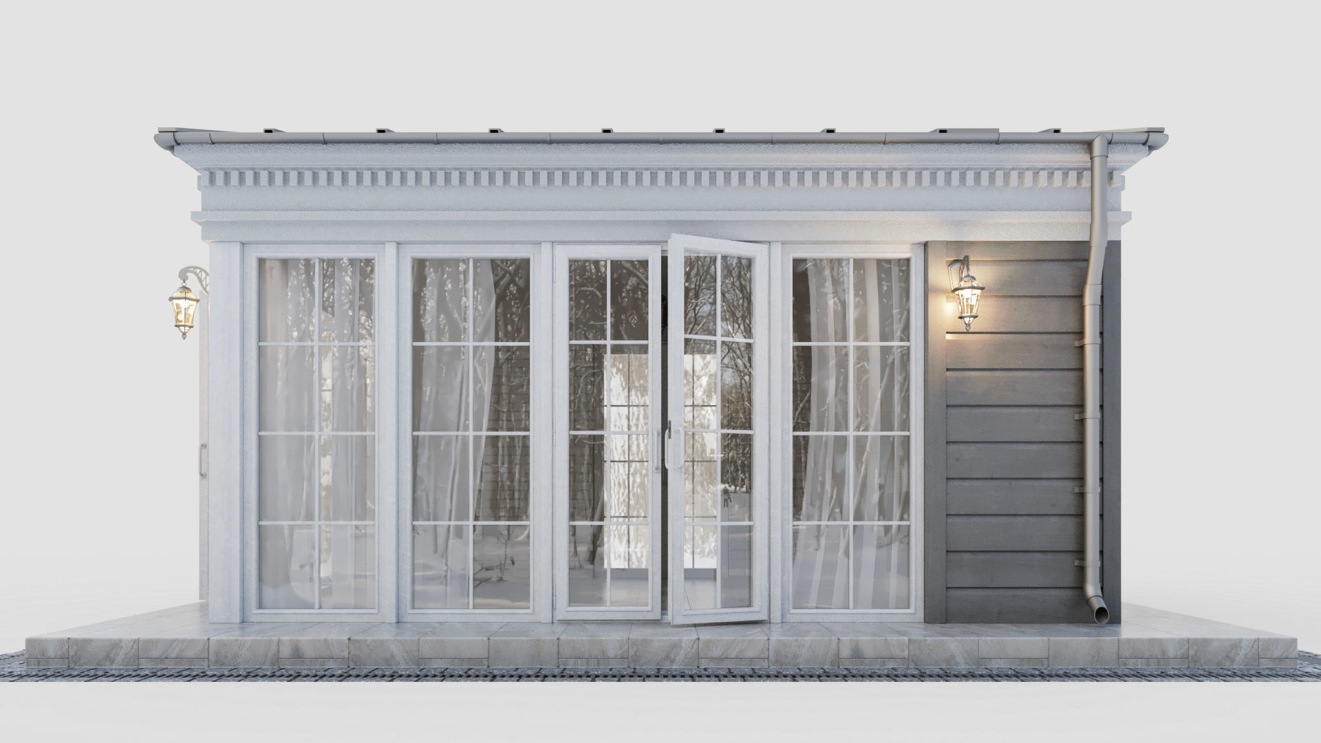 All-season gazebo-pavilion 3D model_3