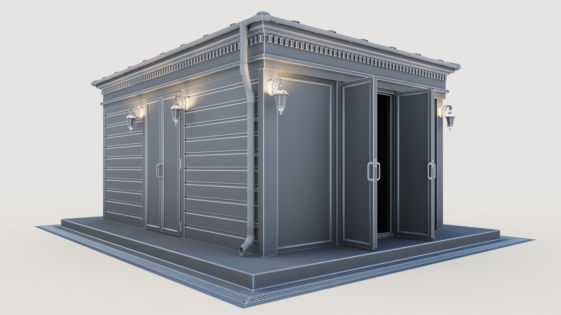 All-season gazebo-pavilion 3D model_46