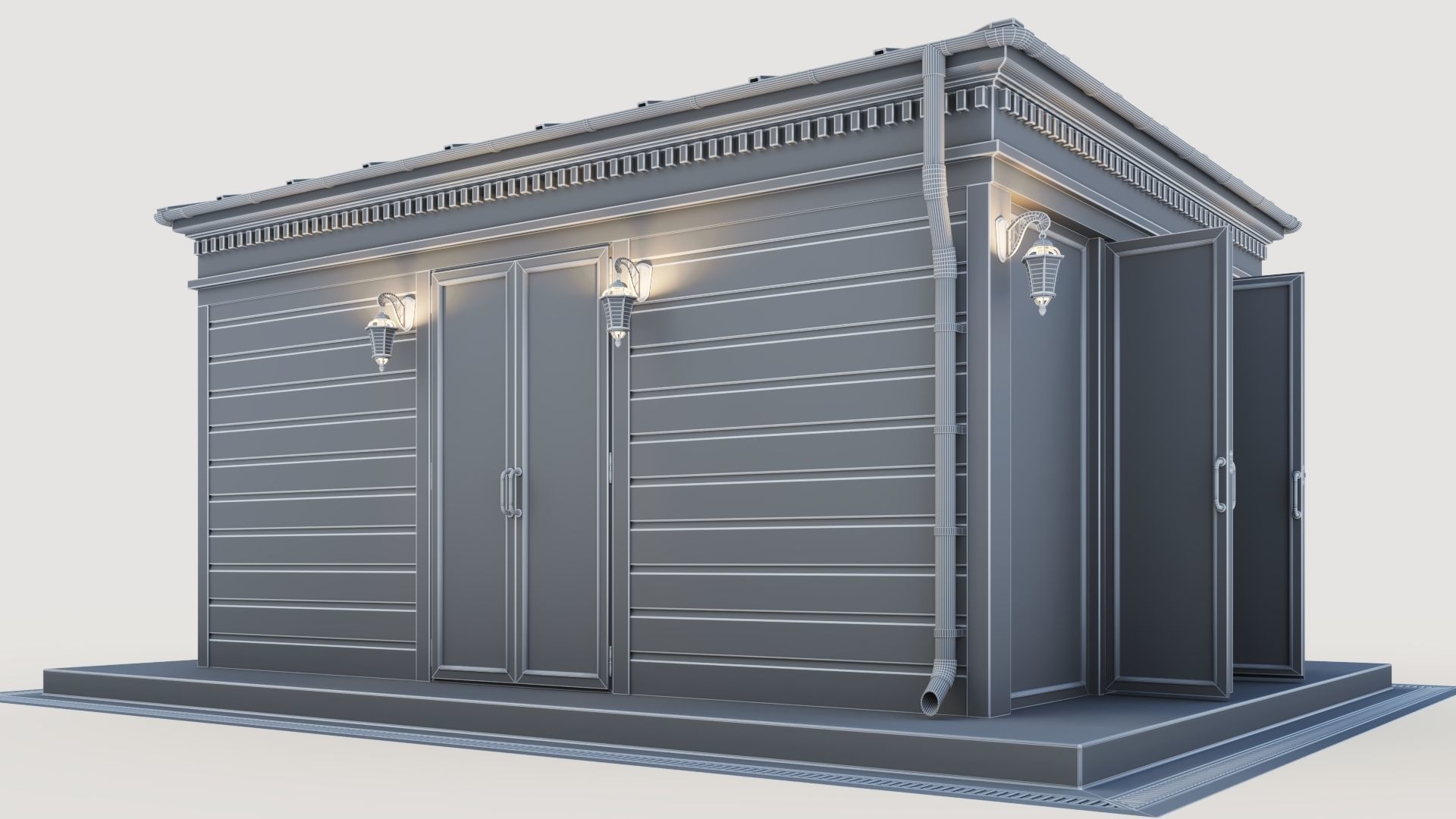 All-season gazebo-pavilion 3D model_38