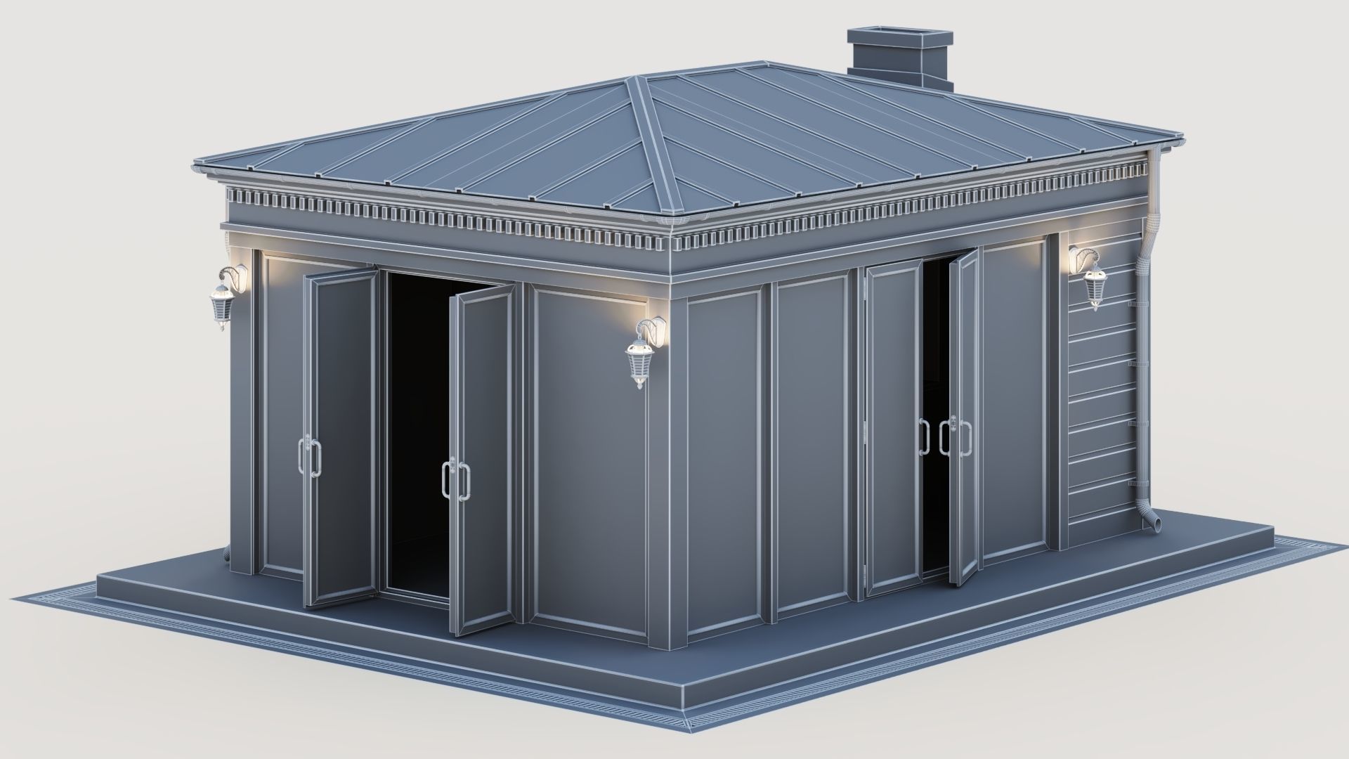 All-season gazebo-pavilion 3D model_41