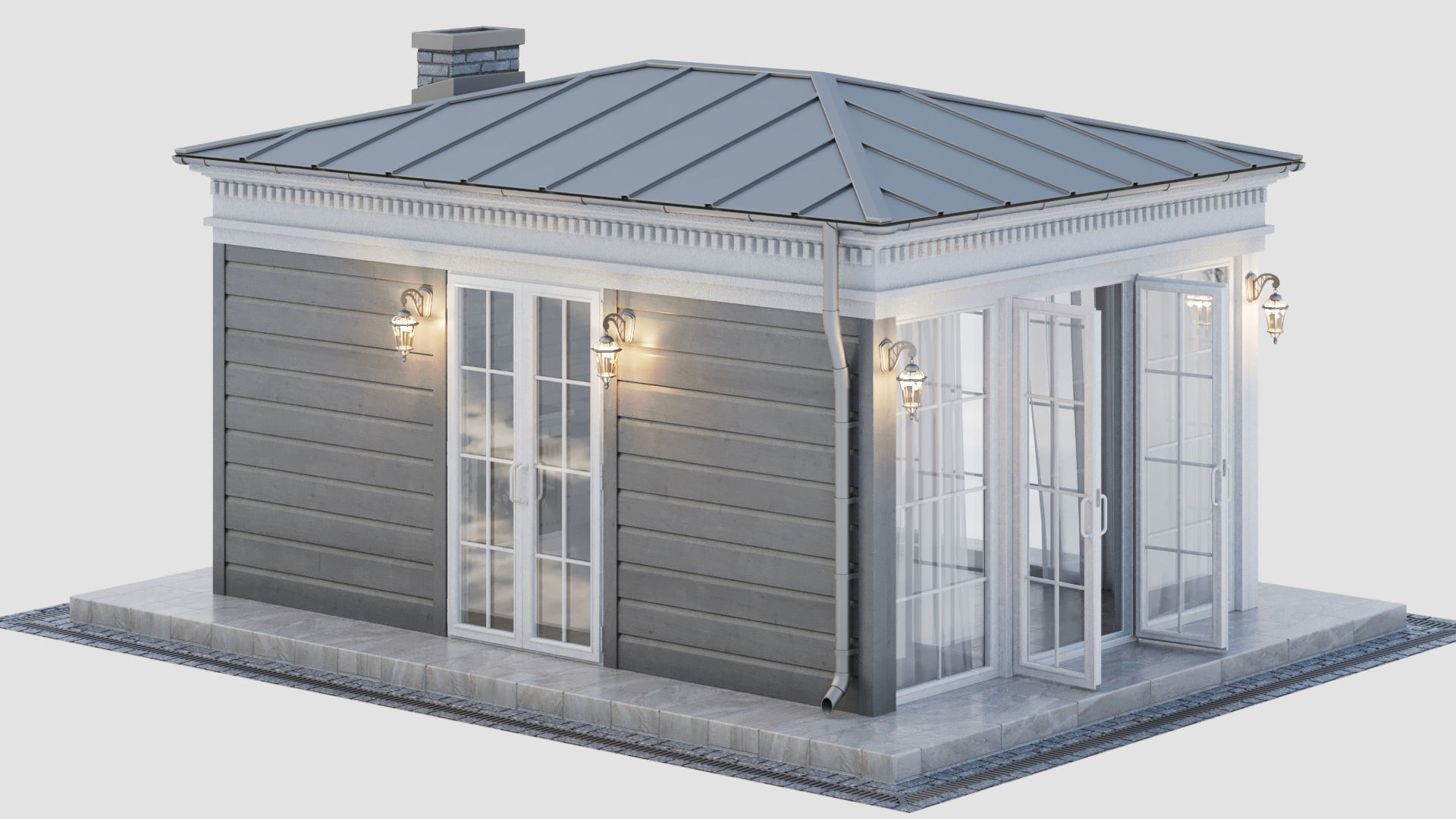 All-season gazebo-pavilion 3D model_10