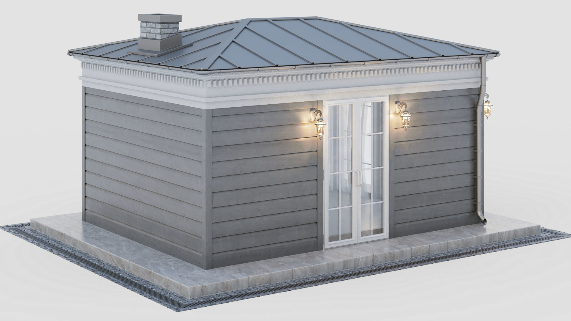 All-season gazebo-pavilion 3D model_15