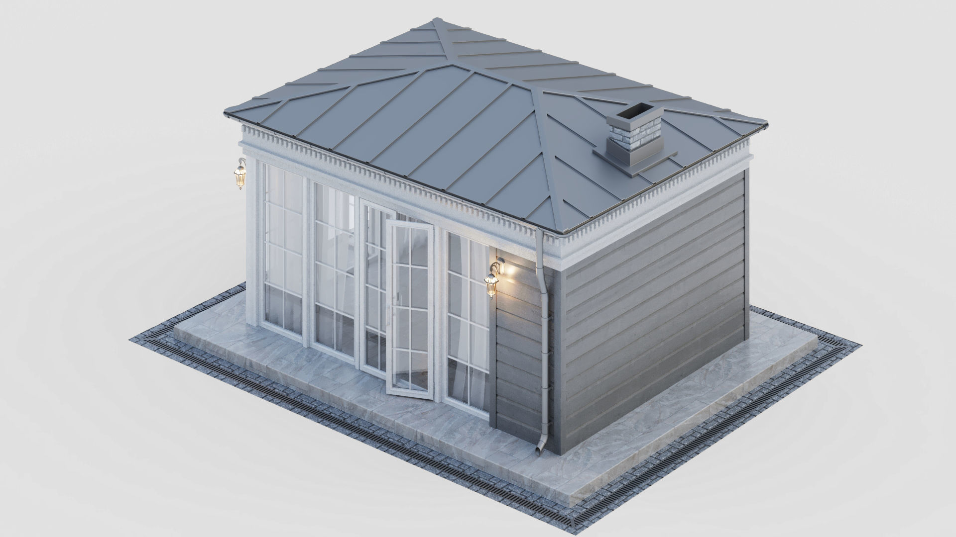 All-season gazebo-pavilion 3D model_12
