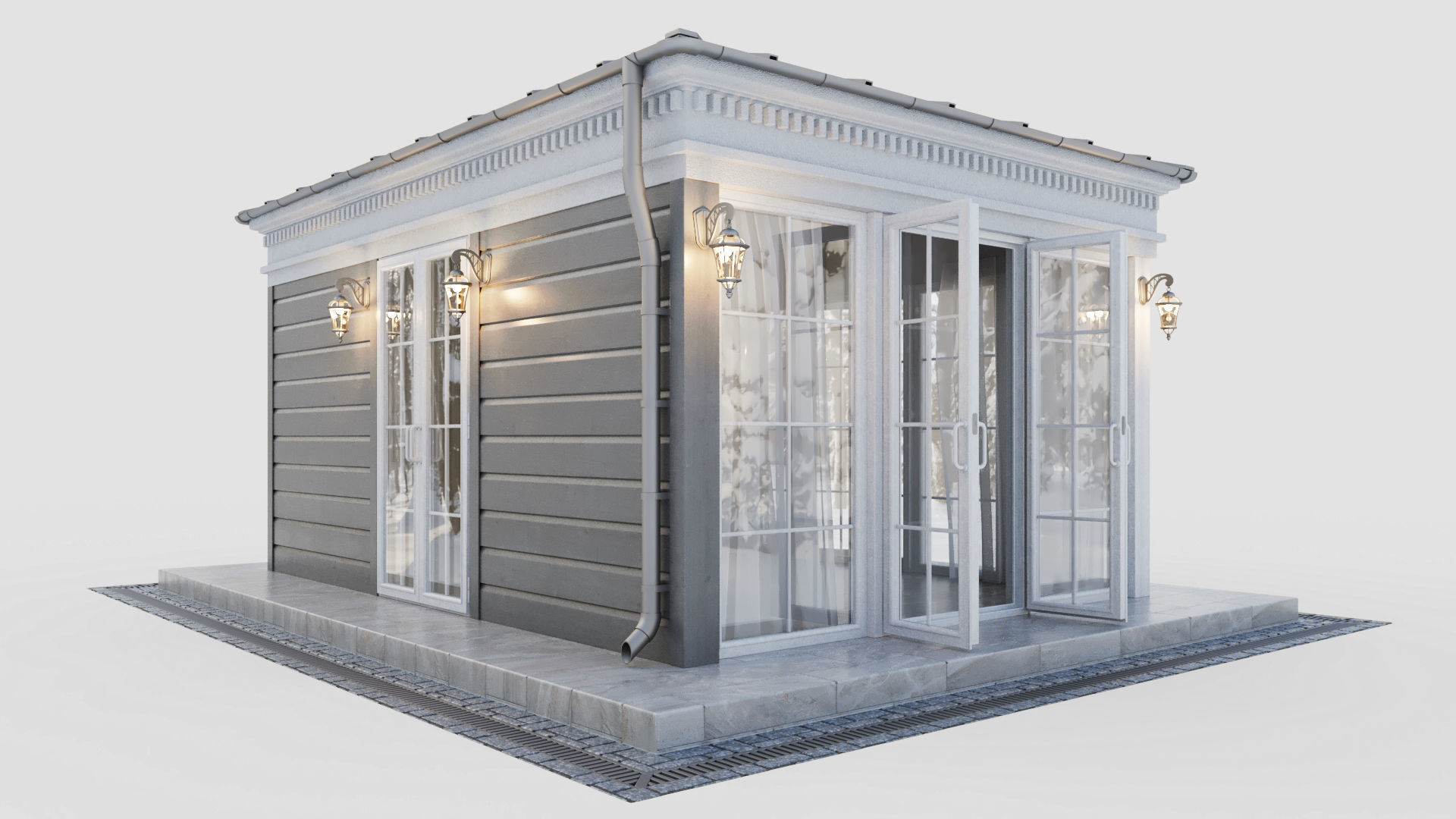 All-season gazebo-pavilion 3D model_16