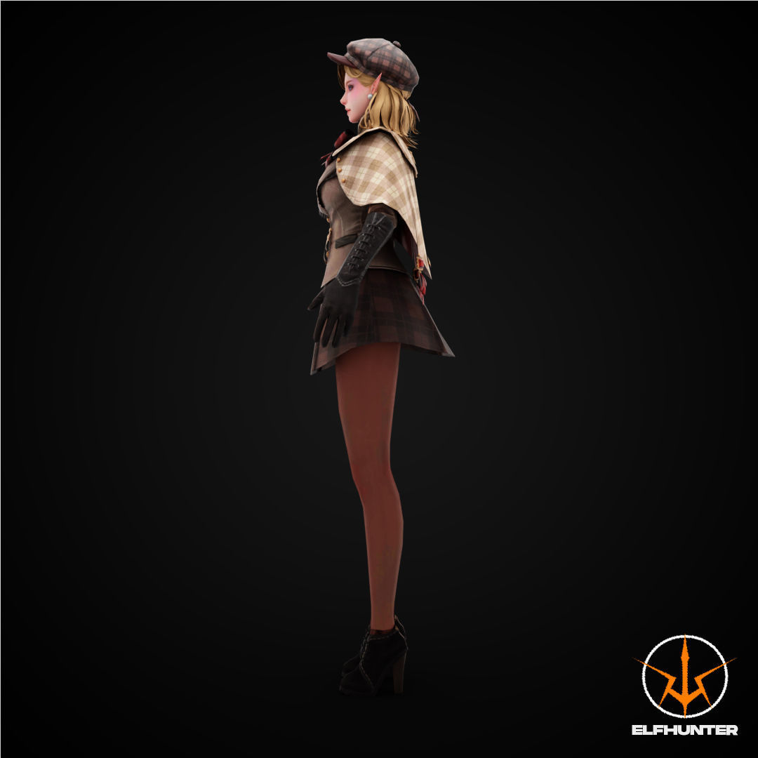 EXCLUSIVE ELF HUNTER EDITION RIGGED CHARACTER ELF ENGLAND Low-poly 3D model_5