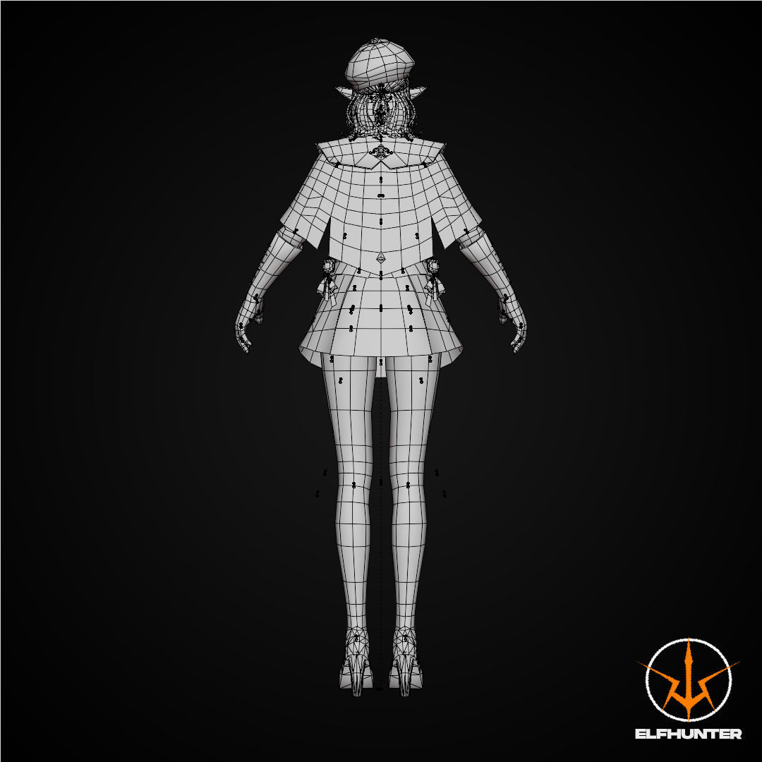 EXCLUSIVE ELF HUNTER EDITION RIGGED CHARACTER ELF ENGLAND Low-poly 3D model_16