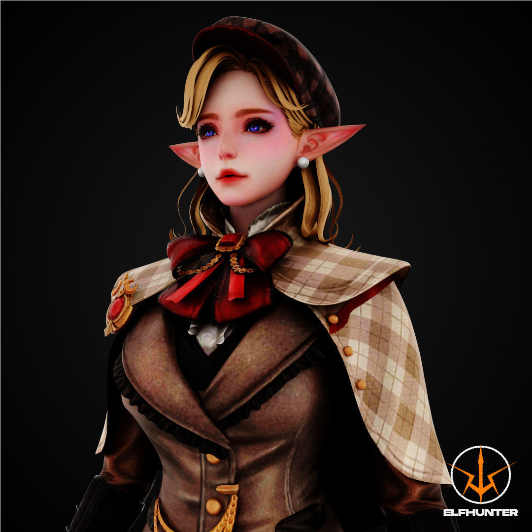 EXCLUSIVE ELF HUNTER EDITION RIGGED CHARACTER ELF ENGLAND Low-poly 3D model_1