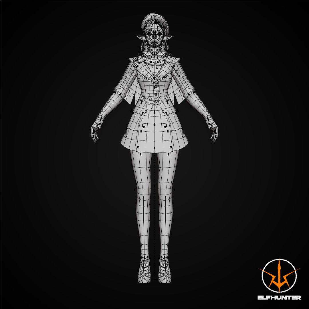 EXCLUSIVE ELF HUNTER EDITION RIGGED CHARACTER ELF ENGLAND Low-poly 3D model_14