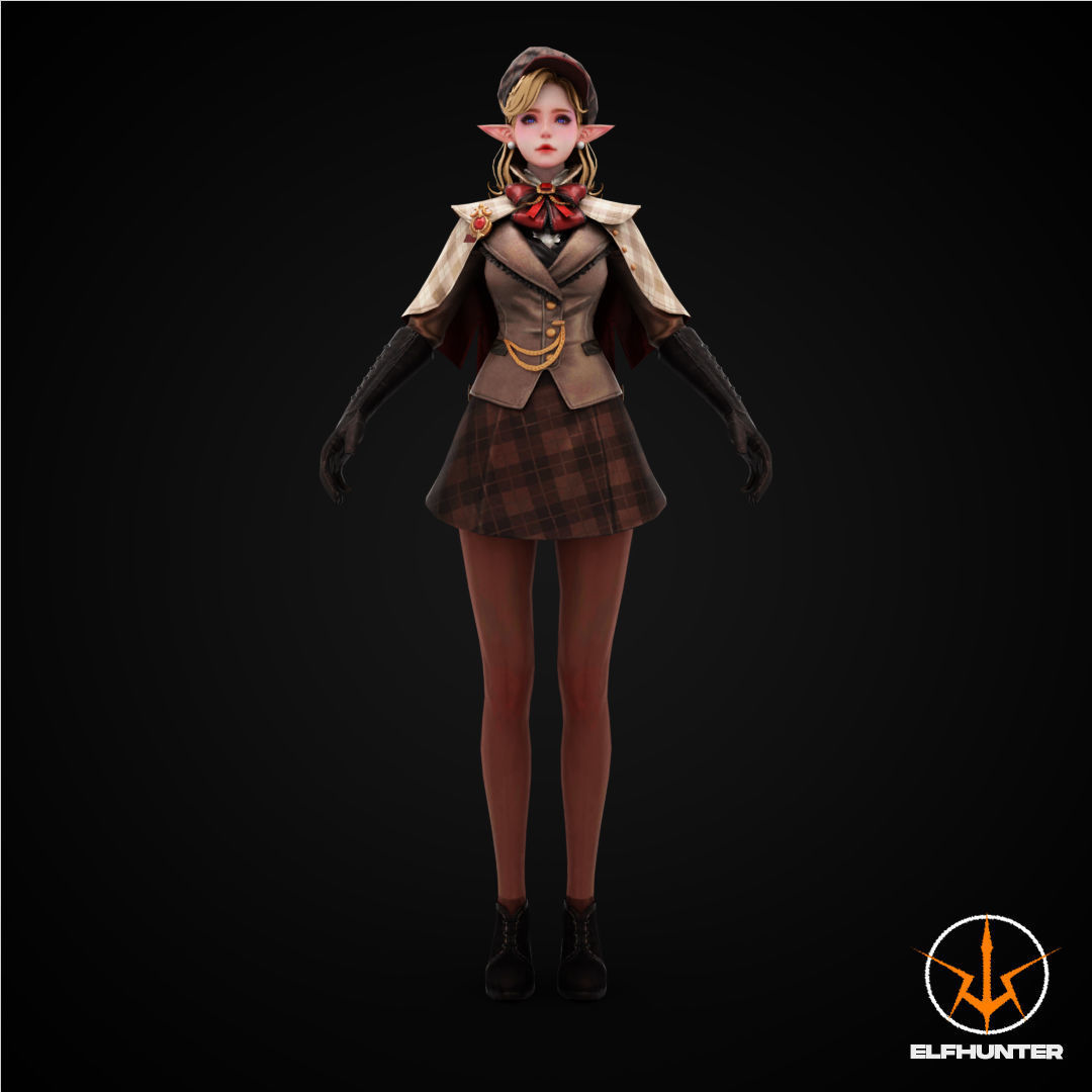 EXCLUSIVE ELF HUNTER EDITION RIGGED CHARACTER ELF ENGLAND Low-poly 3D model_2