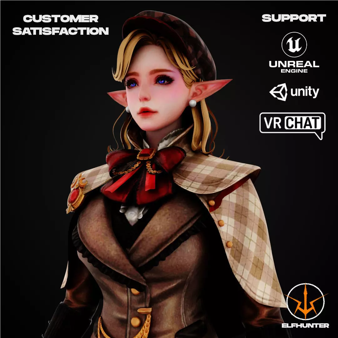 EXCLUSIVE ELF HUNTER EDITION RIGGED CHARACTER ELF ENGLAND Low-poly 3D model_0