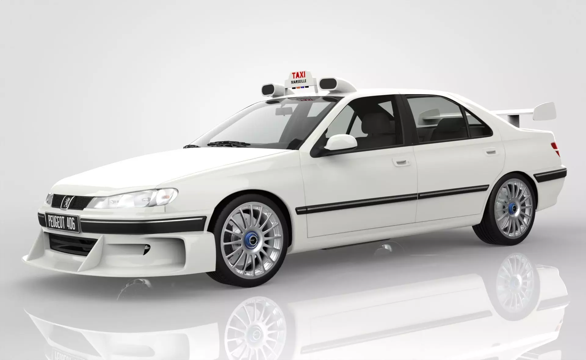 Peugeot 406 Taxi 2 3D model | CGTrader