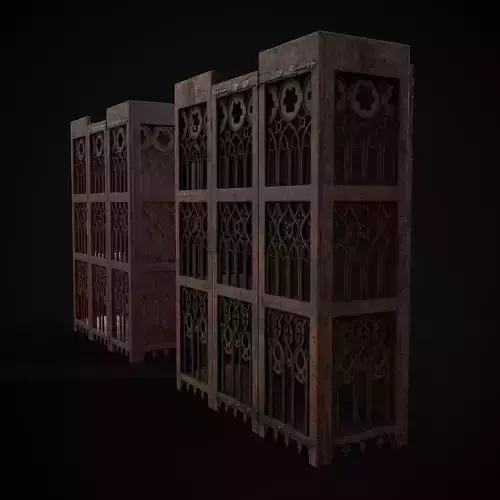 Medieval Hanging Church Cabinet Low-poly 3D model