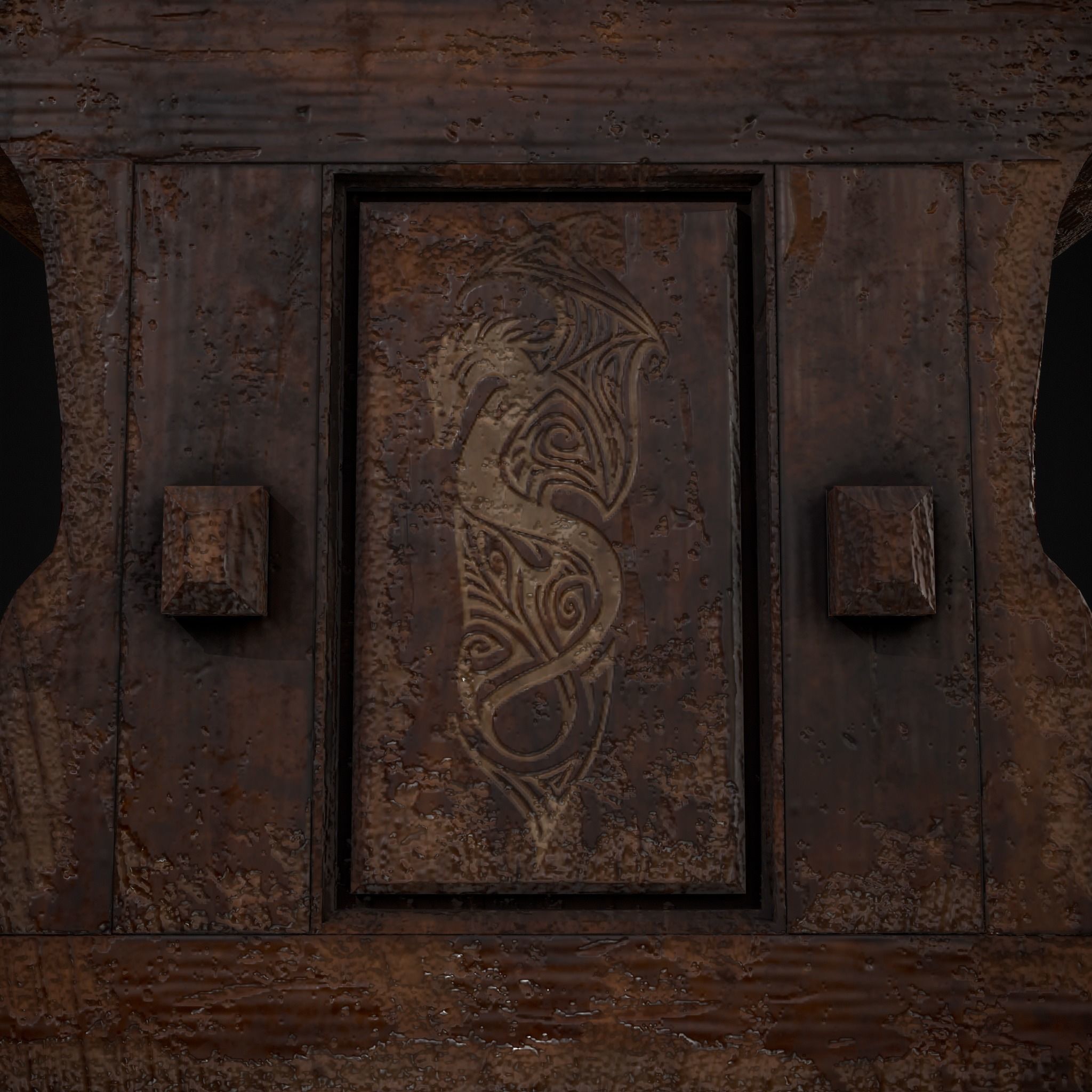 Rustic Elegant Medieval Reading Table Low-poly 3D model_4